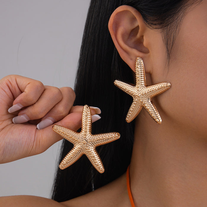 Wholesale Jewelry Party Exaggerated Star Earrings Personalized Metal Earrings