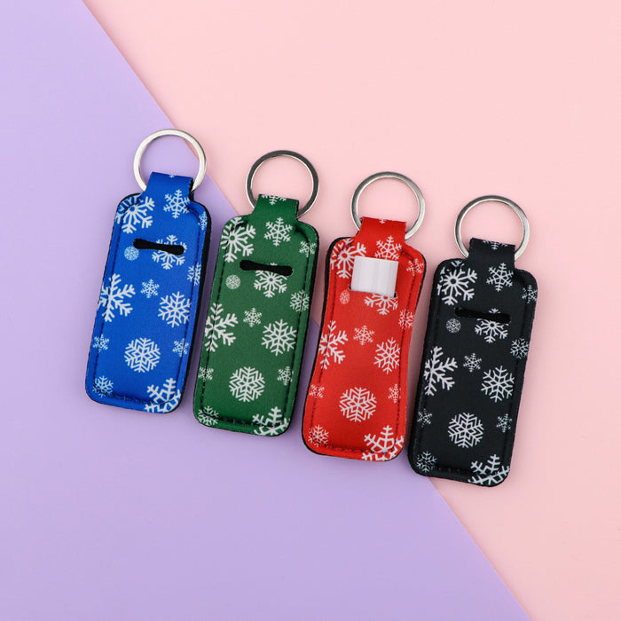 Wholesale Snowflake Pattern Lipstick Case Keychain