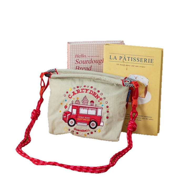 Wholesale Handheld single shoulder canvas bag, mobile zipper small bag