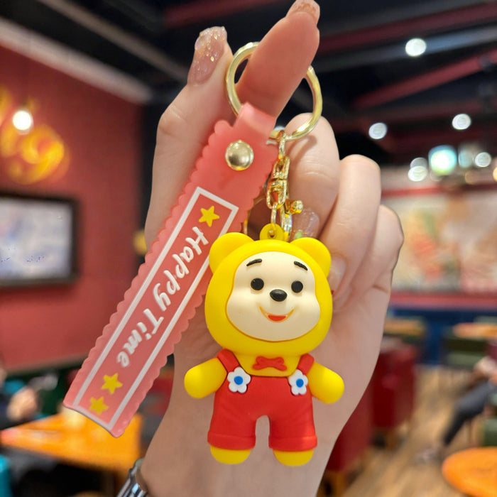Wholesale Chic Cute Bear Keychain Charm PVC Cartoon Bear Bag Accessory Trendy Gift