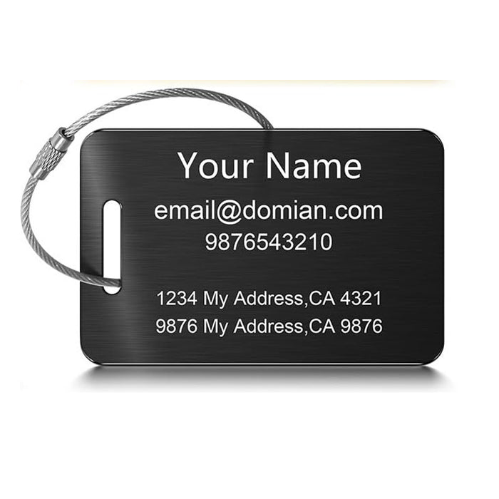 Wholesale Stainless steel tags, backpacks, luggage bags, travel cards, ID tags, steel wire keychains, stainless steel luggage tags