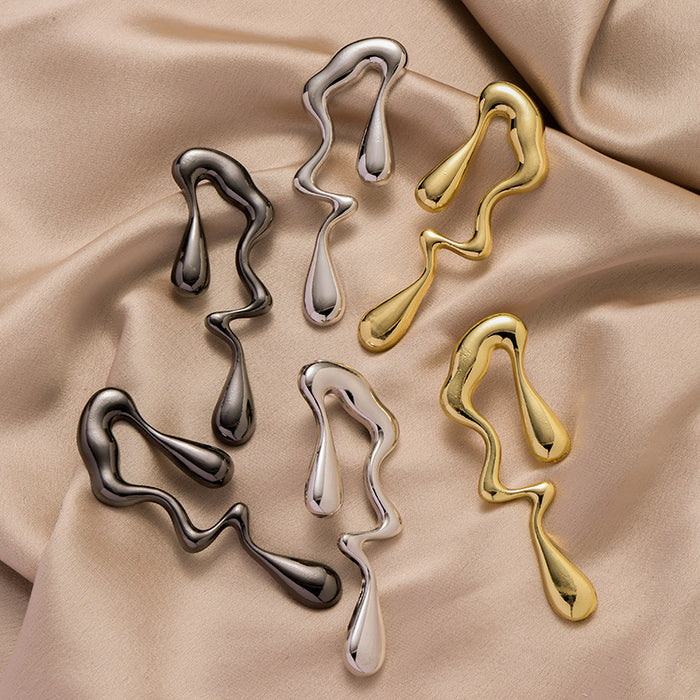 Wholesale Jewelry irregular earrings female  hollow water drop earrings