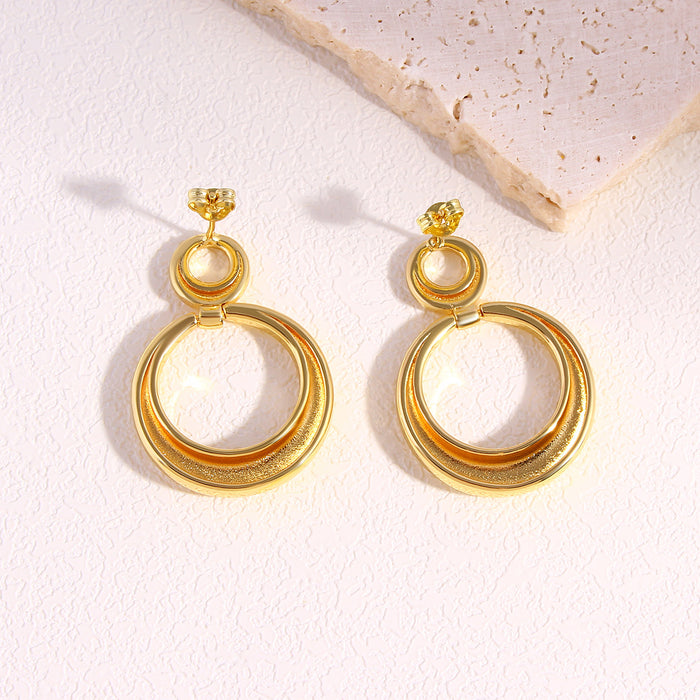 Wholesale Geometric Smooth Circle Copper Earrings JDC-ES-BaiTian011