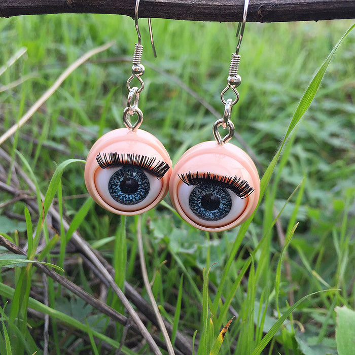 Wholesale Acrylic Doll Eyes Eyelashes Earrings JDC-ES-ChouD027