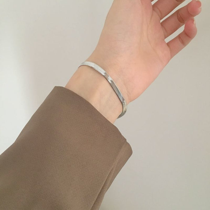 Wholesale Accessories: Snake bone chain necklace, niche trendy brand, thin men's unisex, versatile titanium steel neck, men's collarbone, sweater chain