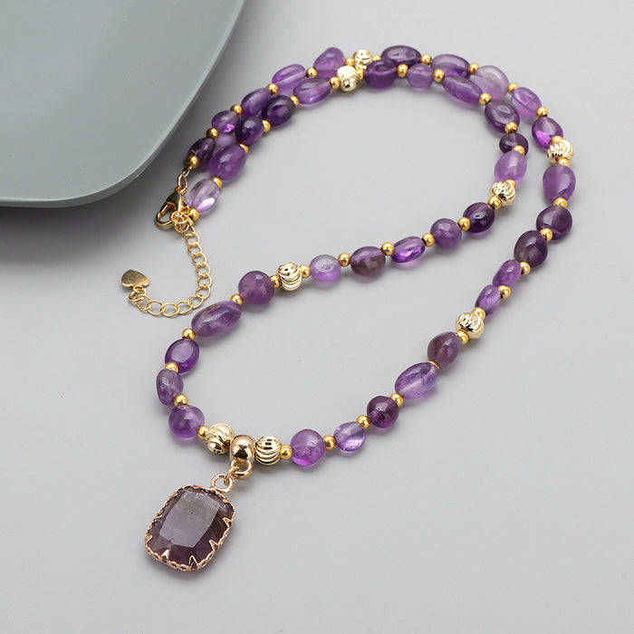 Wholesale Inlaid pendant pumpkin shaped beads and irregular stone beaded necklace