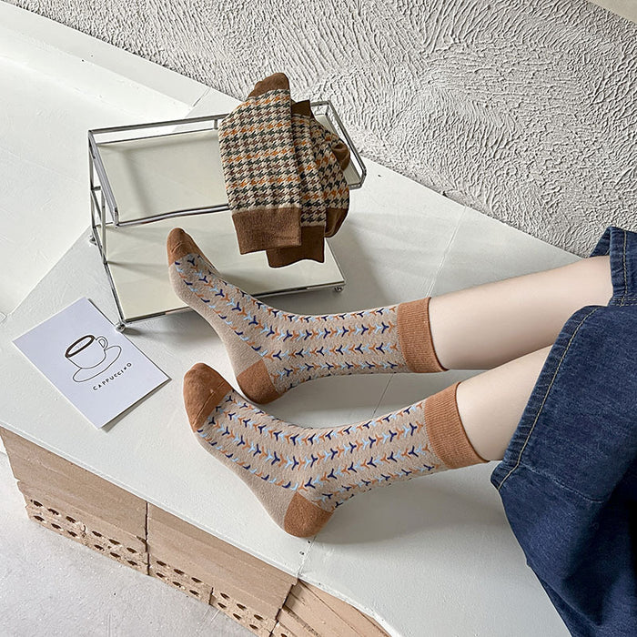 Wholesale Thick socks, mid tube stacking socks, thick retro cotton socks