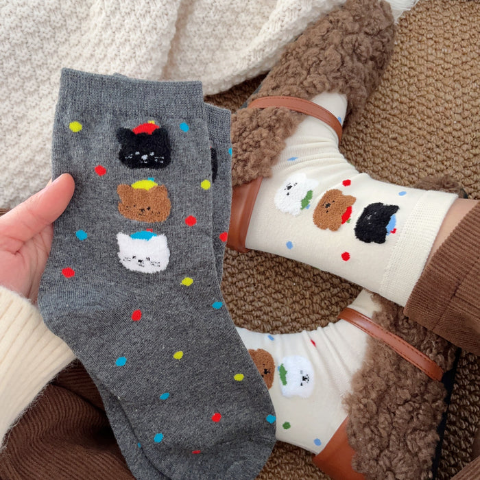 Wholesale Cute socks, mid length socks, long socks, cartoon polka dot socks, short socks