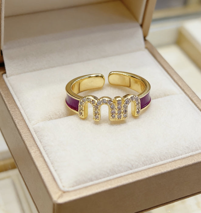 Wholesale Copper Zircon Oil-Drip Adjustable Ring