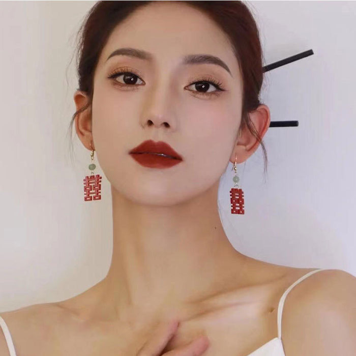 Wholesale Green earrings, classical artificial crystal, retro and simple ear hook