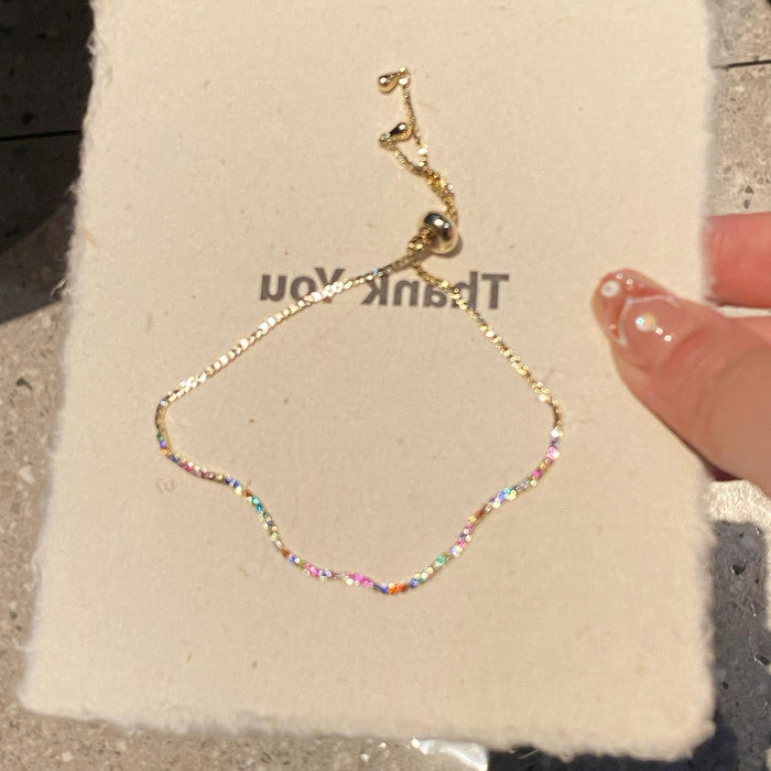 Wholesale Ultra fine zircon inlaid bracelet, women's pull-out, light luxury, high-end feel, delicate and niche accessories