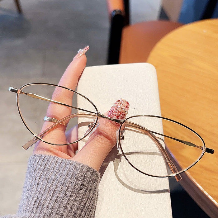 Wholesale Metallic silver glasses with cool anti blue light and prescription for myopia and flat lenses