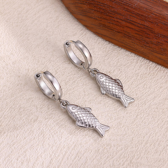 Wholesale Stainless steel  goldfish pendant earrings,  elegant and simple jewelry