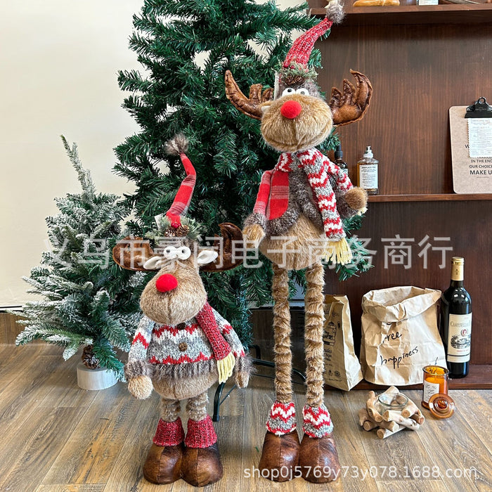 Wholesale Retractable Elk Plush Ornaments Decorations Christmas Deer Window Scene Layout Home Decoration