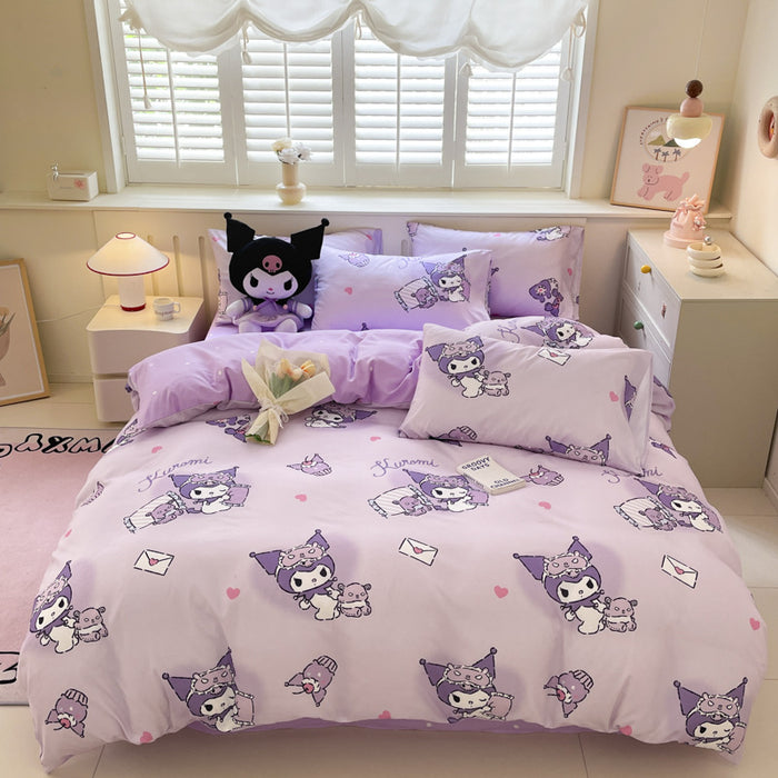 Wholesale A-level Cloud Washed Cotton Cute Cartoon Girl Heart Dormitory Bed Sheets JDC-SEE-AiErMei004