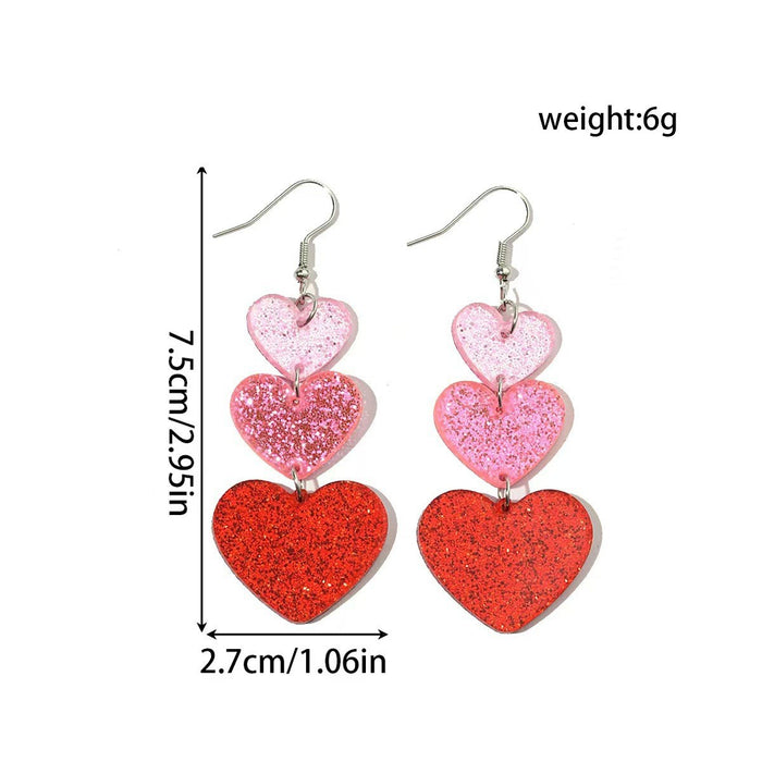 Wholesale Acrylic Heart Envelope 2D Earrings Valentine' s Day Fashion Accessory MOQ≥2
