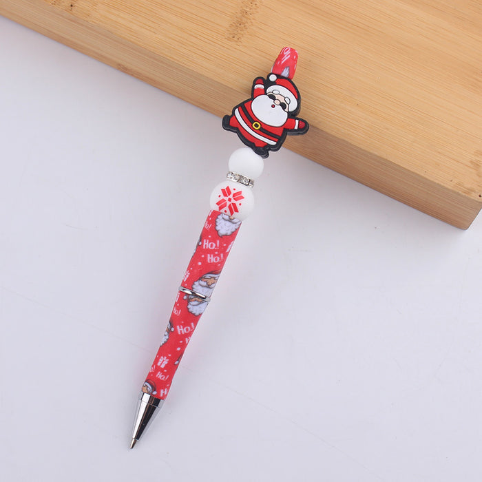 Wholesale Christmas Cartoon Silicone Beaded Pen (F) JDC-BP-GuangTian011