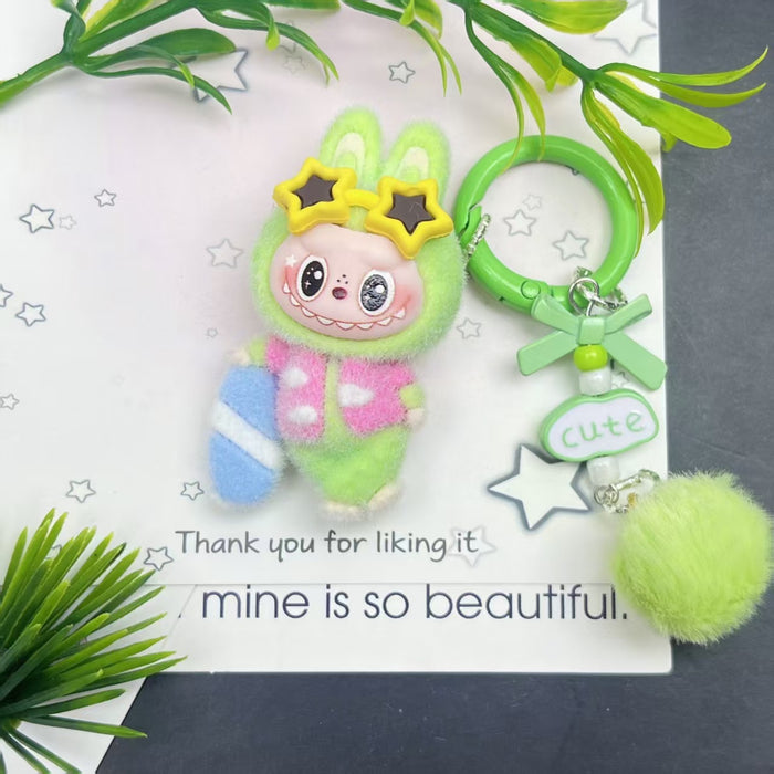 Wholesale flocked cute doll keychain pendant