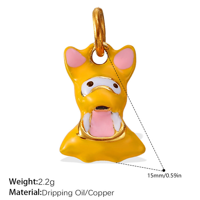 Wholesale Cartoon Cute Stereo Elephant Puppy Oil Dripping Pendant Decorative Accessories Mobile Phone Pendant