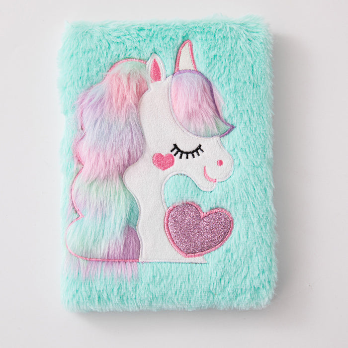 Wholesale Unicorn Plush Notebook Macaron Girl' s Heart Diary Student Cartoon Hand Ledger Wireless Glue Pack