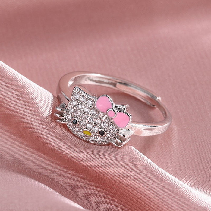 Wholesale  kit Cat Pink Ring Cat Cartoon Opening Adjustment Ring