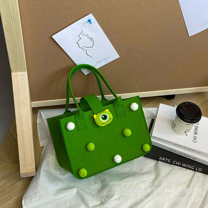 Wholesale Souvenir cartoon shopping bag portable 100-day banquet anniversary gift felt bag