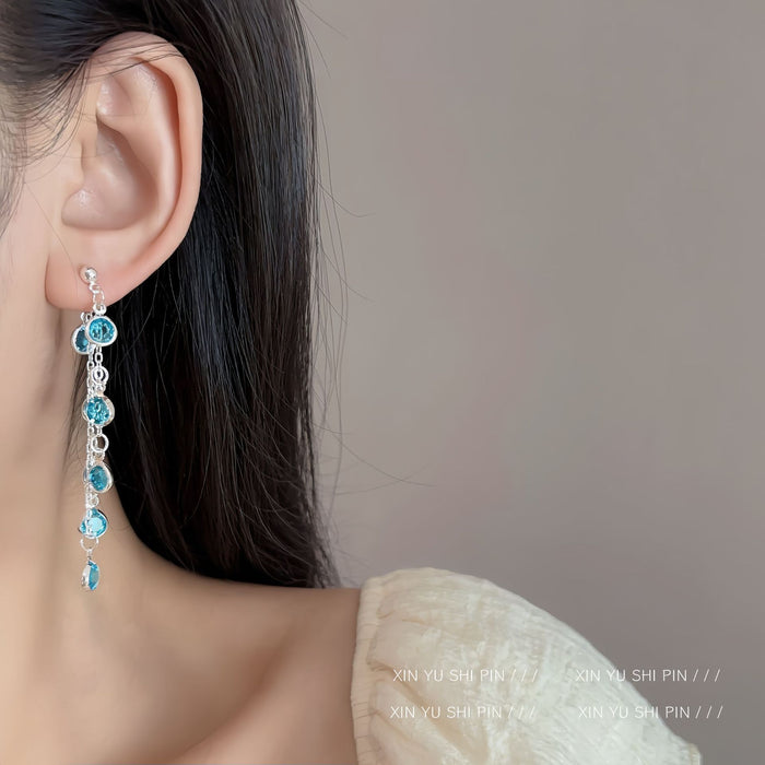 Wholesale Round bead irregular tassel earrings with high-end design and exquisite long earrings