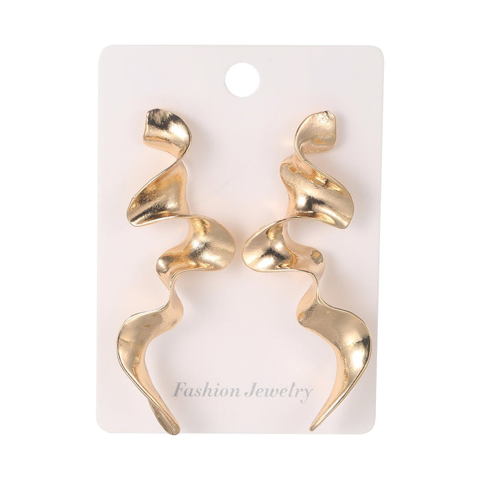 Wholesale Exaggerated hollow ear loops with geometric C-shaped ear clips