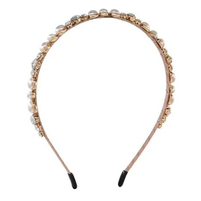 Wholesale  Retro  Diamond-encrusted Pearl Headband Water Drill Headband  Pressure Hair Headwear Irregular Hair