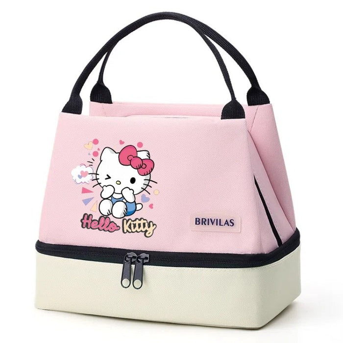 Wholesale Contrasting Color Printed Double-Layer Insulated Bag Ice Bag Outing Lunch Bag