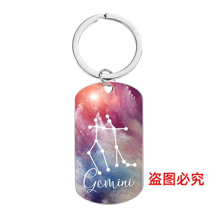 Wholesale 12 Constellations Metal Keychains JDC-KC-GangGu056