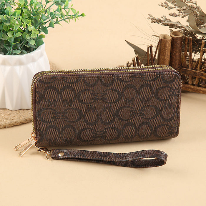 Wholesale PU Leather Clutch Wallet with Flower Pattern and Chain Decoration MOQ≥3