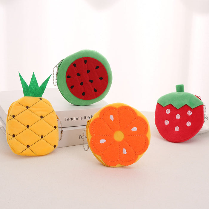 Wholesale Orange Pineapple Fruit Cute Cartoon Plush Coin Purse JDC-WT-SM007