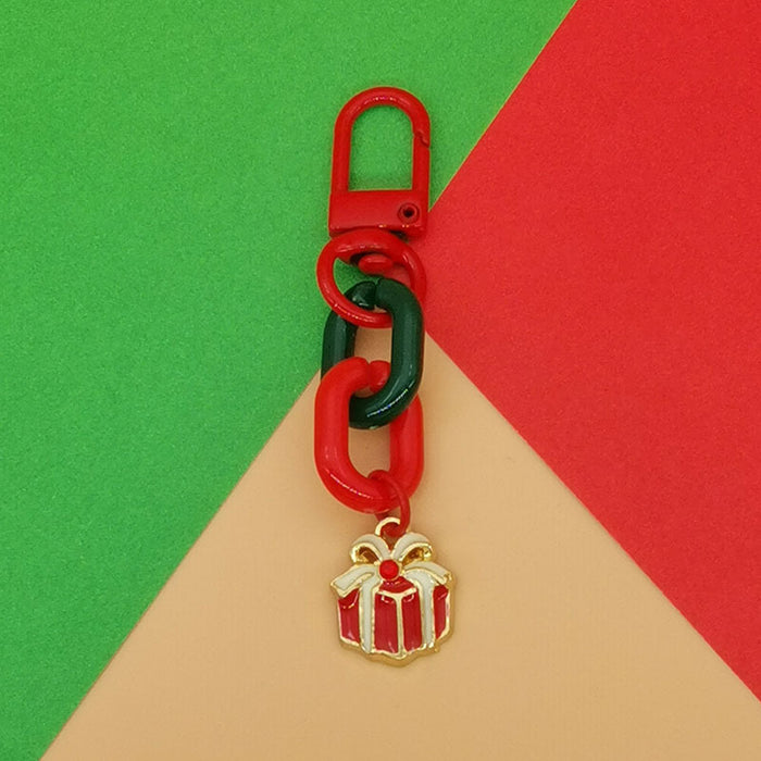 Wholesale Christmas Keychain Pendant Cute  Snowflake Elk Tree Snowman Mobile Phone Chain Bag Pendant