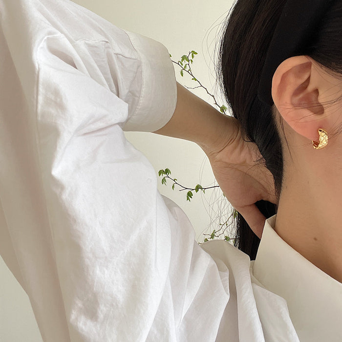 Wholesale Diamond pattern cross earrings personalized gold and silver earrings for female internet celebrities