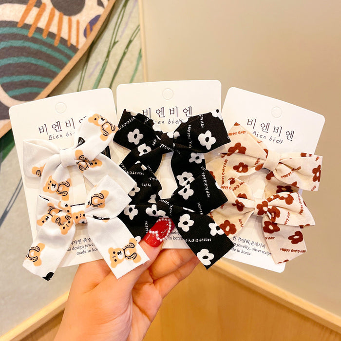 Wholesale Internet Celebrity Milk Curry Color Bear Bow Hairpin