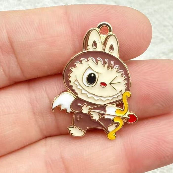 Wholesale 10pcs Anime Cartoon Alloy Oil Drip DIY Earrings,  Keychain,  Necklace Pendant