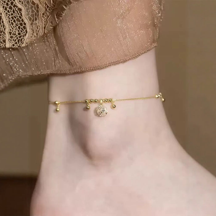 Wholesale Bell Anklet Anklet with Transfer Beads, Pure Copper Foot Accessory