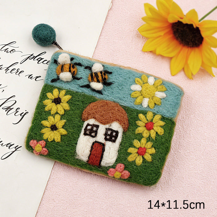 Wholesale Modern Felt Sheep Coin Purse Cute Cartoon Animal Phone Bag MOQ≥10