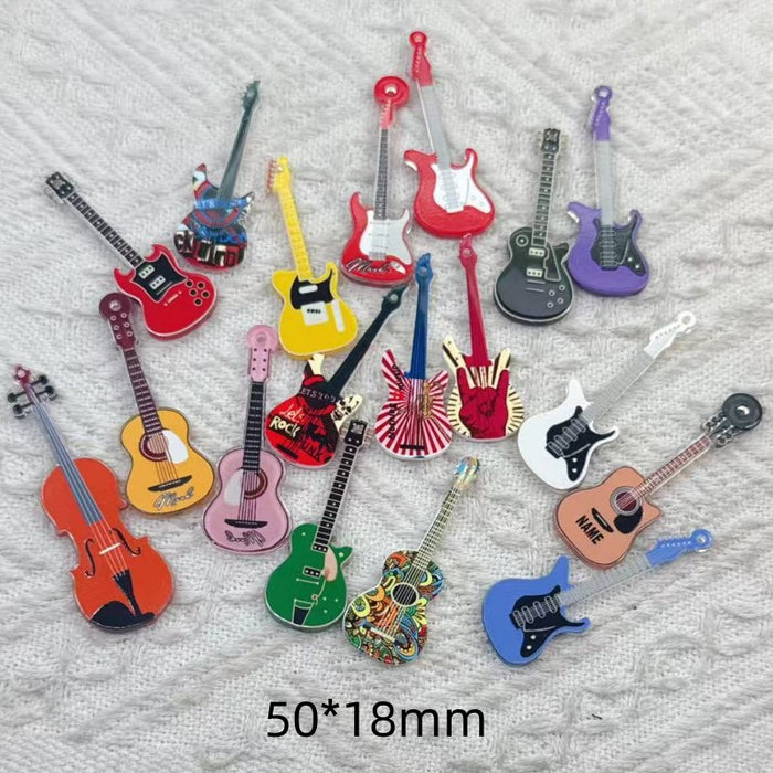 Wholesale 10 PCS Colorful acrylic guitar accessory charms
