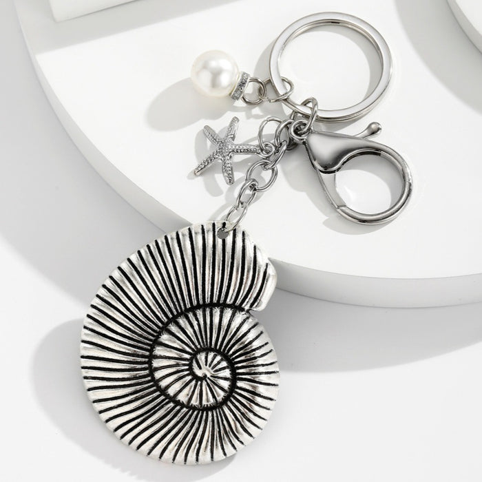 Wholesale Exaggerated Beach-Style Starfish and Conch Keychain