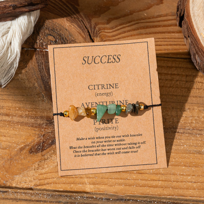 Wholesale Good Luck Bracelet Natural Stone Adjustable Braided Bracelet