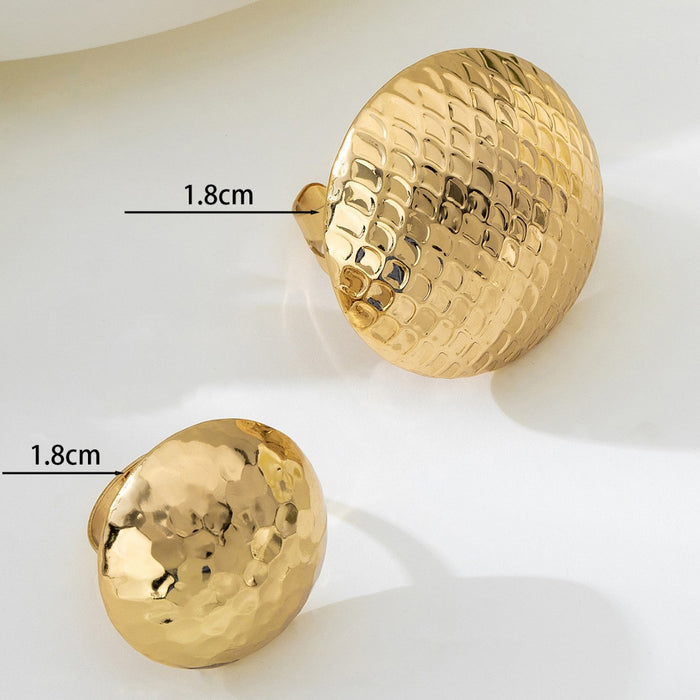Wholesale Vintage geometric minimalist wave texture ring jewelry set, niche high-end gift