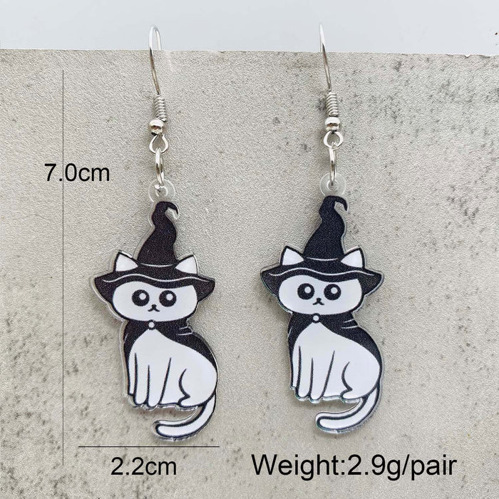 Wholesale  Earrings Cartoon Cat Horror Pumpkin Ghost Acrylic Earrings  Gift