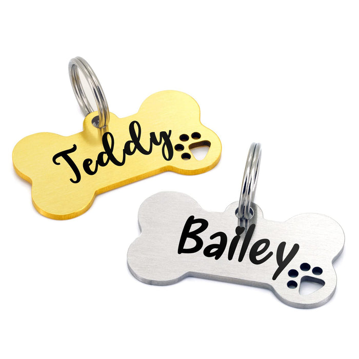 Wholesale Stainless steel pet tag double-sided engraved electroplated hang tag