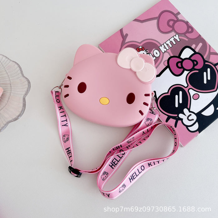 Wholesale Cartoon children's silicone coin purse hanging neck cute