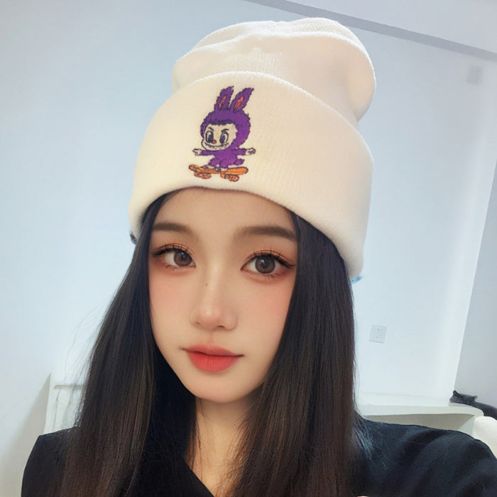 Wholesale Cartoon wool hat embroidered knit hat