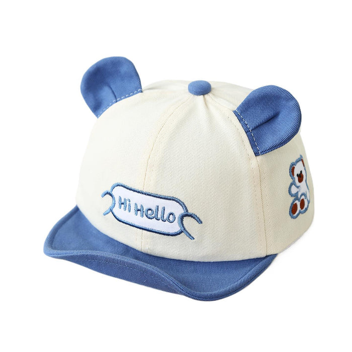 Wholesale Cute Red Letter Bear Baby Baseball Cap Soft Brim Sun Hat For Toddler Boys Girls
