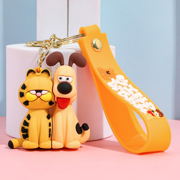 Wholesale Cartoon Cat Key Pendant Soft Rubber Anime Keychain Pendant