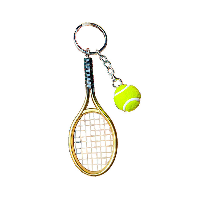 Wholesale Simulated tennis keychain pendant, sports event souvenir, tennis keychain gift
